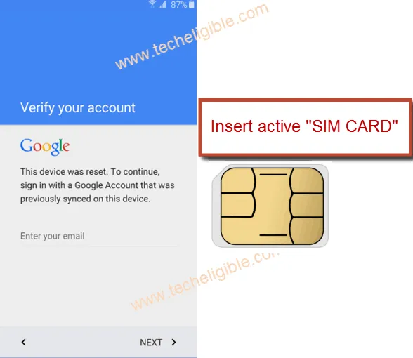 Insert Activated Sim to Bypass FRP Protection Galaxy J3 Without PC