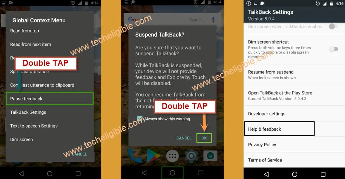 Talkback Help & Feedback to Bypass FRP Samsung Galaxy