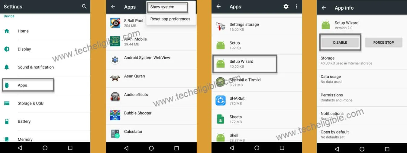 Disable Setup Wizard to Bypass FRP LG Stylo 2 Plus
