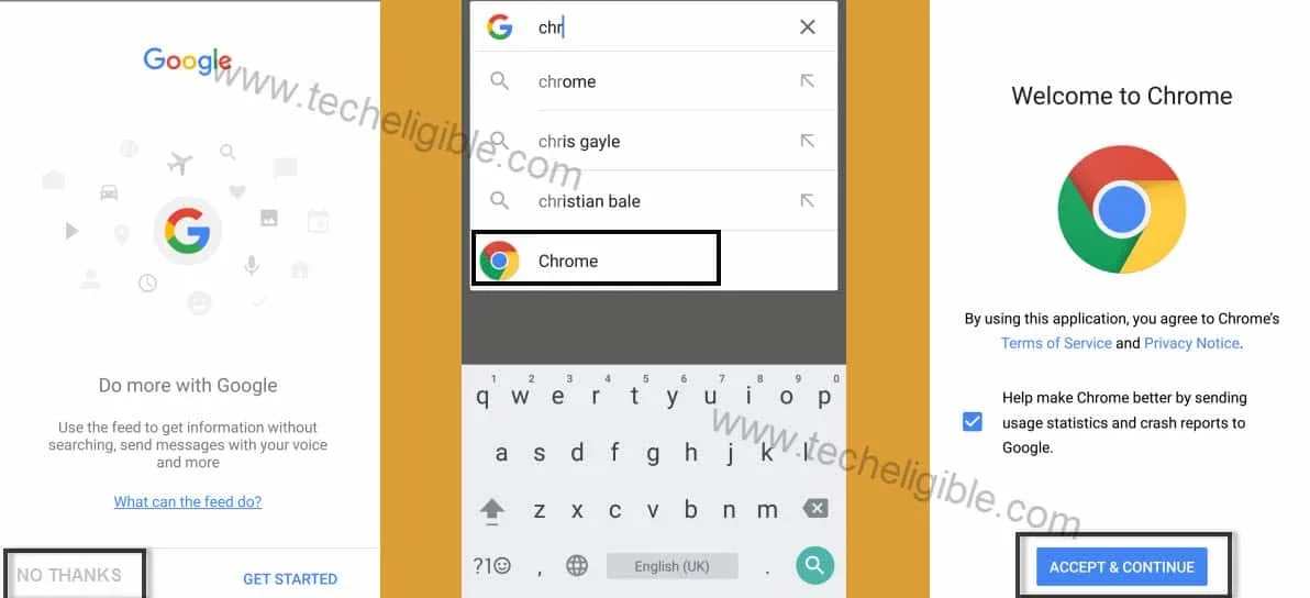 Open chrome browser app to bypass frp Alcatel A5