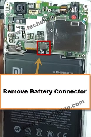 remove battery connector xiaomi to unlock
