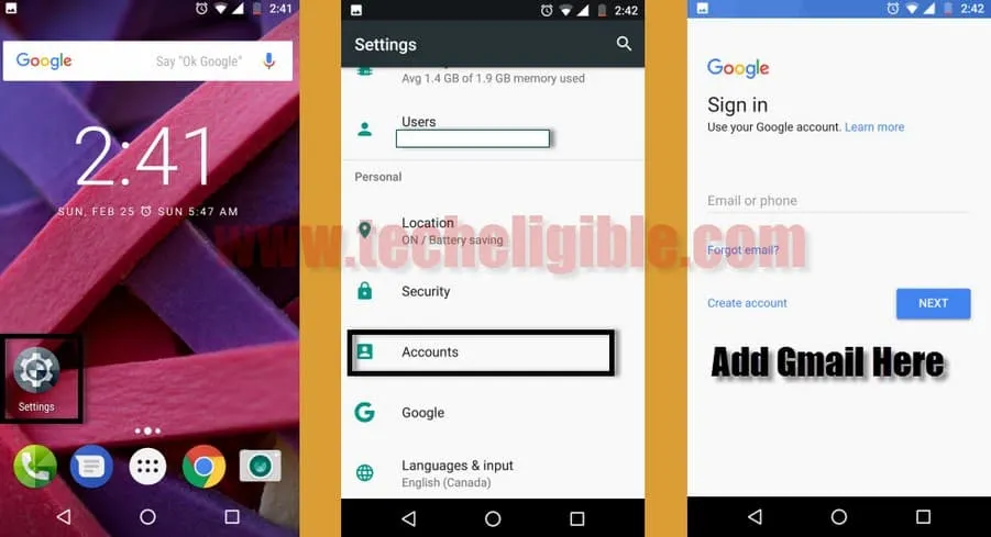Add New Gmail Account to Bypass Moto FRP