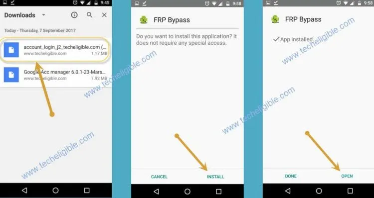 Install account login app to bypass frp infinix hot 40 without pc