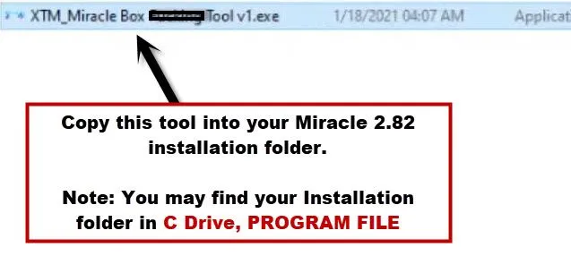 past xtm file into installation folder