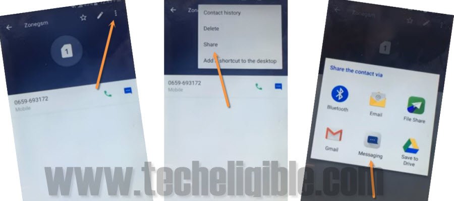 Long tap message icon to access internet browser in ZTE Blade A6 Lite