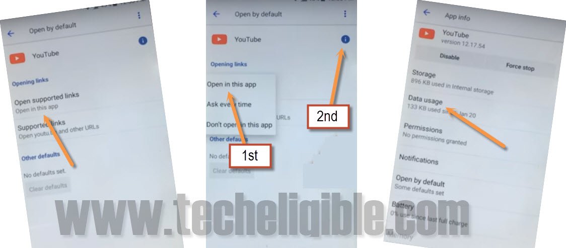 tap on youtube exclamation sign to open internet browser 