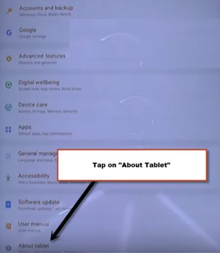 enable developer option Samsung Tab