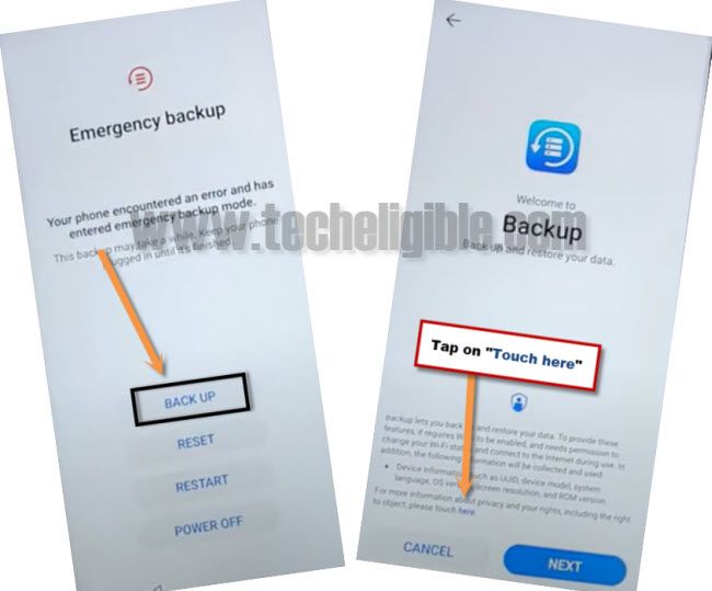 access to browser from emergency backup huawei emui 10.0.0 frp 