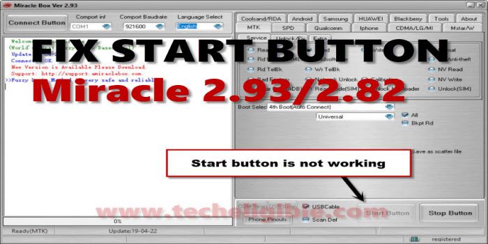 Solve Start Button Issue Miracle Thunder 2.93