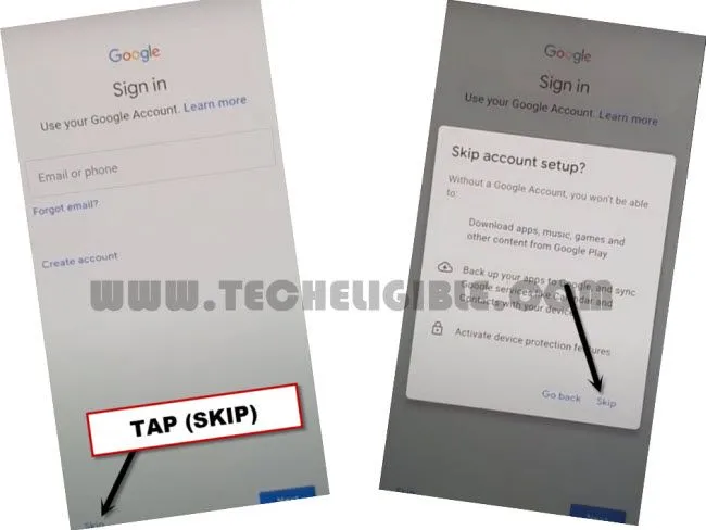 skip from google sign in screen to bypass frp account