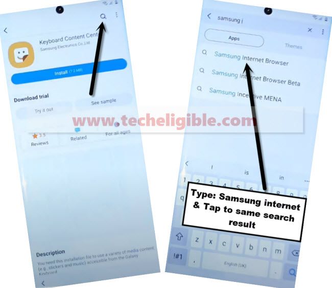 search samsung internet browser to bypass frp galaxy note 10