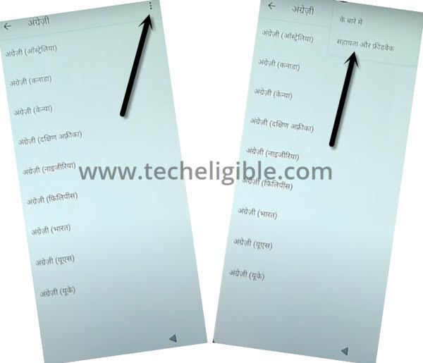 tap 3 dots to bypass frp itel android 10
