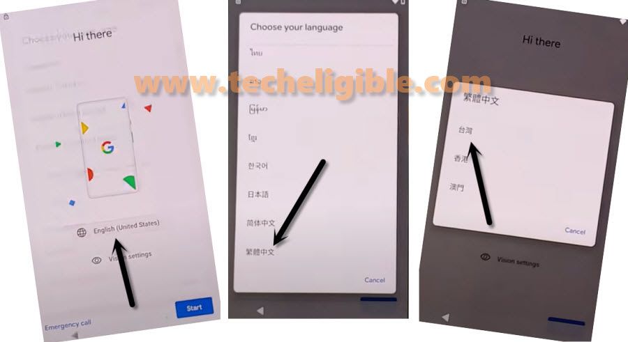 Change Language to other Language to Remove frp Google Pixel Android 10