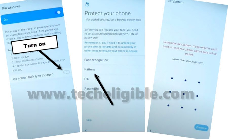 Setup new Pattern on PIN Windows to Bypass FRP Samsung A41 Android 10