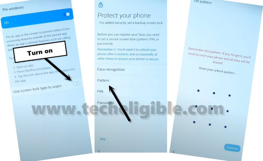 Setup new Pattern on PIN Windows to Bypass FRP Samsung A41 Android 10