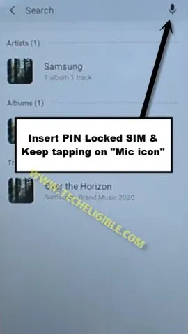 tap to mic icon too many times to bypass FRP Samsung Galaxy M01