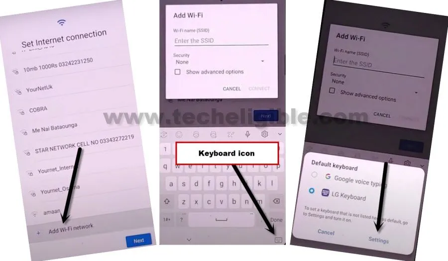Open LG Keyboard to Bypass FRP LG Android 10