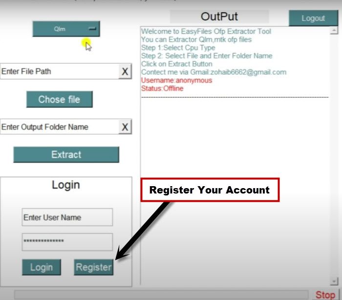 register an account to use ofp extractor tool to free flash OPPO