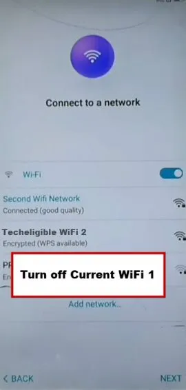turn off 1st wifi