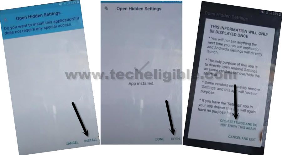 install and open hidden samsung settings to bypass frp Samsung Galaxy Wide