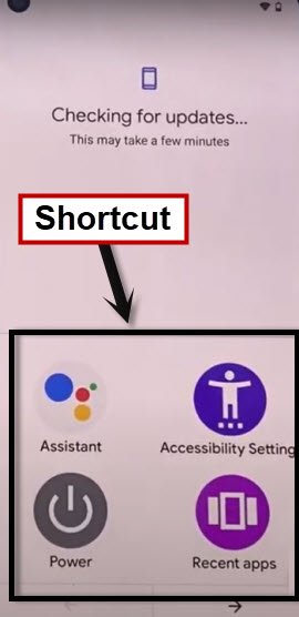 quick shortcut menu by enabling talkback