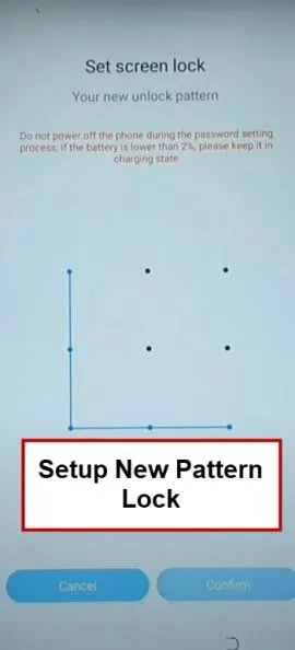 setup new pattern for Tecno Spark Go Plus FRP Remove