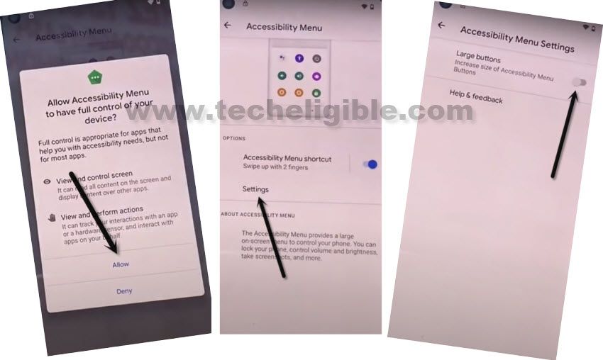 turn on large button in accessibility menu to bypass frp GOOGLE Pixel 5 android 11