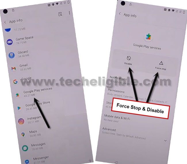 disable google play services to bypass frp oneplus 8T