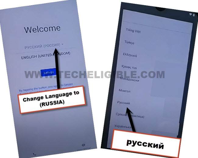 change language to russia to bypass frp nokia 2.3