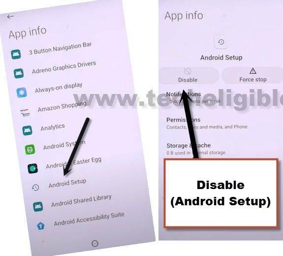 disable-apps to bypass frp nokia 2.3