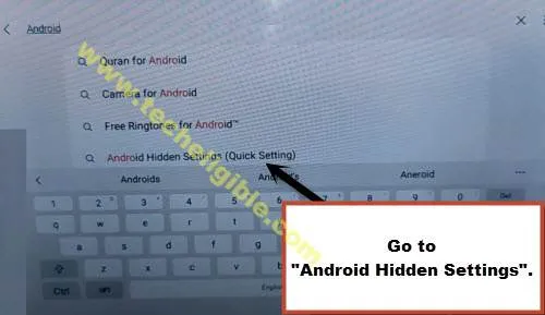 search and access to android hidden settings