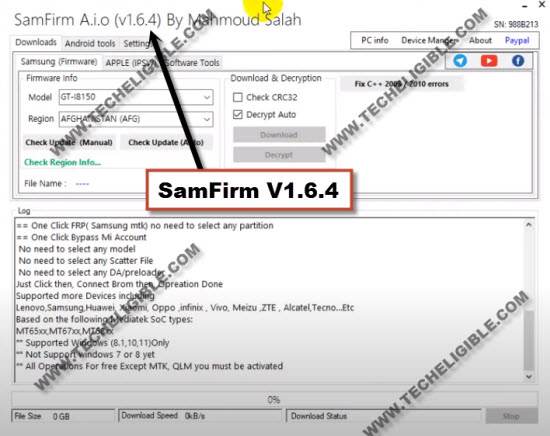 SamFirm V3.3  MTK Bypass Samsung Latest FRP New Update