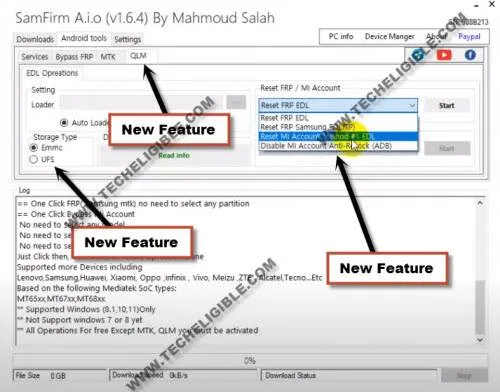 new QLM feature in Samfirm tool v1.6.4