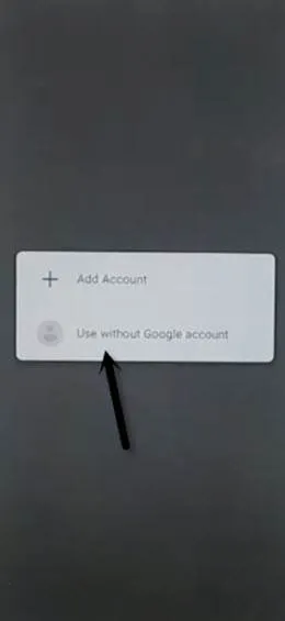 tap to use without google account