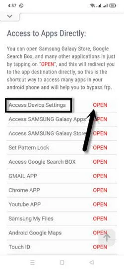 access device settings directly to remove google frp coolpad mega 5M