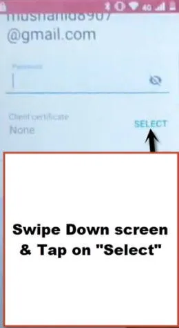 swipe down screen to hit on select