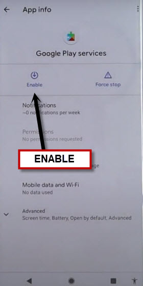 Enable google play services