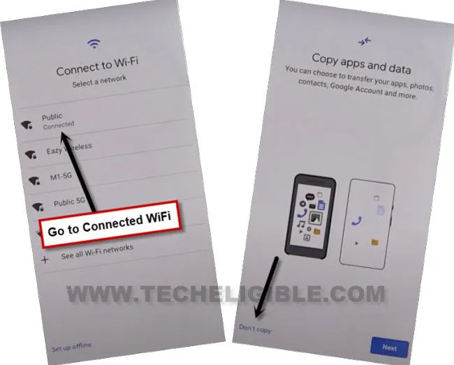 tap on connected wifi to bypass google account google pixel 2 XL Android 11