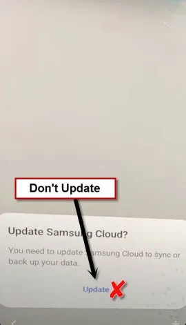 do not update Samsung Cloud Account to bypass frp