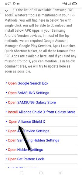 How to Backup Alliance Shield X app in Samsung Account