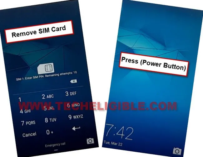 Remove SIM card to bypass frp Account Huawei Y6