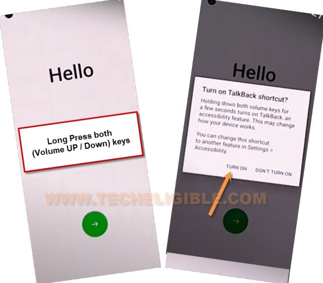 Turn on talkback by long press volume keys to bypass frp OPPO F21 Pro