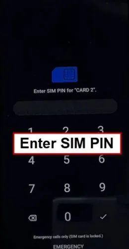 enter sim pin to unlock sim
