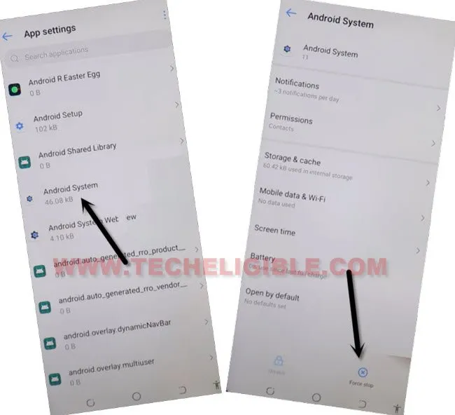 force stop android system to bypass frp tecno spark 8c