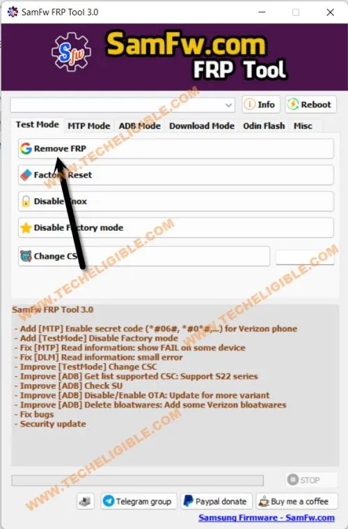 Download SamFW frp tool to bypass frp s