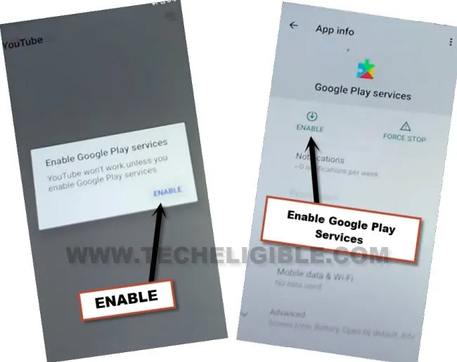 Enable google play services app to bypass frp ZTE Blade A31