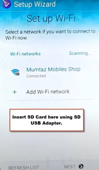 Insert SD Card externally using USB Adapter type C