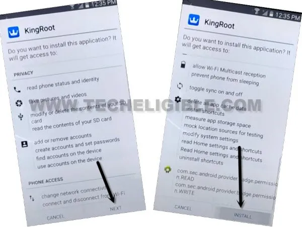 Install Kingroot app to remove google account S4