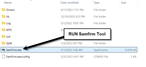 Run Samfirm 3.1 tool tool to bypass frp