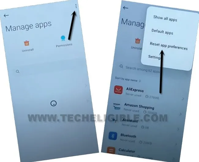 go to manage apps and reste app preference to bypass frp Xiaomi Redmi 10c